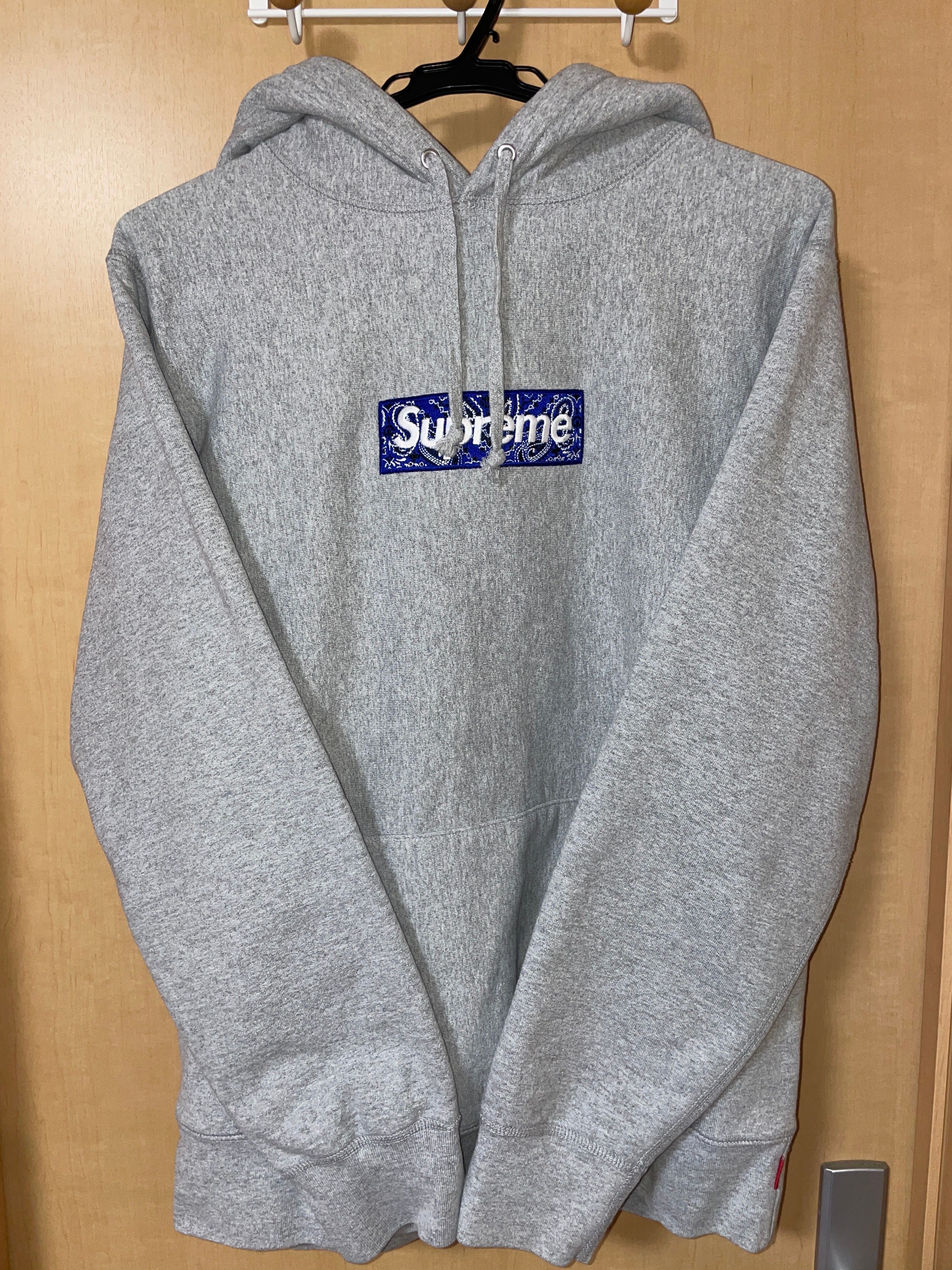 Supreme Bandana Box Logo Hooded Sweatshirt "Grey"