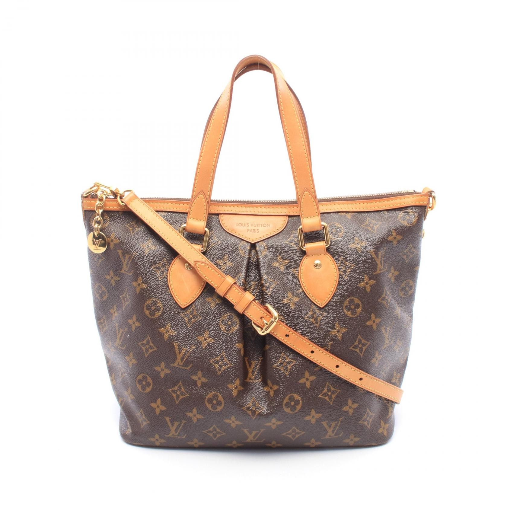 ルイ・ヴィトン LOUIS VUITTON パレルモPM 2WAY ハンドバッグ バッグ PVCコーティングキャンバス レザー モノグラム レディース ブラウン系 M40145 【中古】