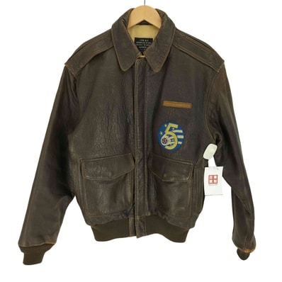 90S OLD Sweetest of Texas 薔薇 バラ プリント A-2型 レザー フライトジャケット 裏地 USデザイン 刺繍【1142611370802】