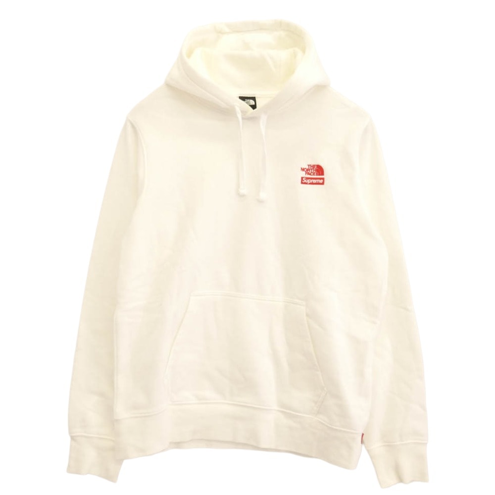 Supreme 19AW NT61906I × THE NORTH FACE ノースフェイス Statue Of Liberty Hooded Sweatshirt スタチューオブリバティ プルオーバー パーカー フーディー ホワイト系 M【中古】