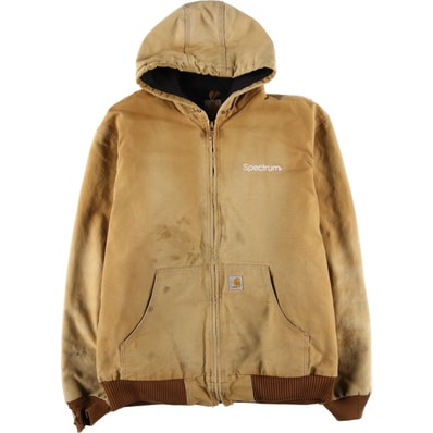 古着 カーハート Carhartt アクティブジャケット 中綿入り ダックフルジップパーカー USA製 メンズXL相当/eaa599964
