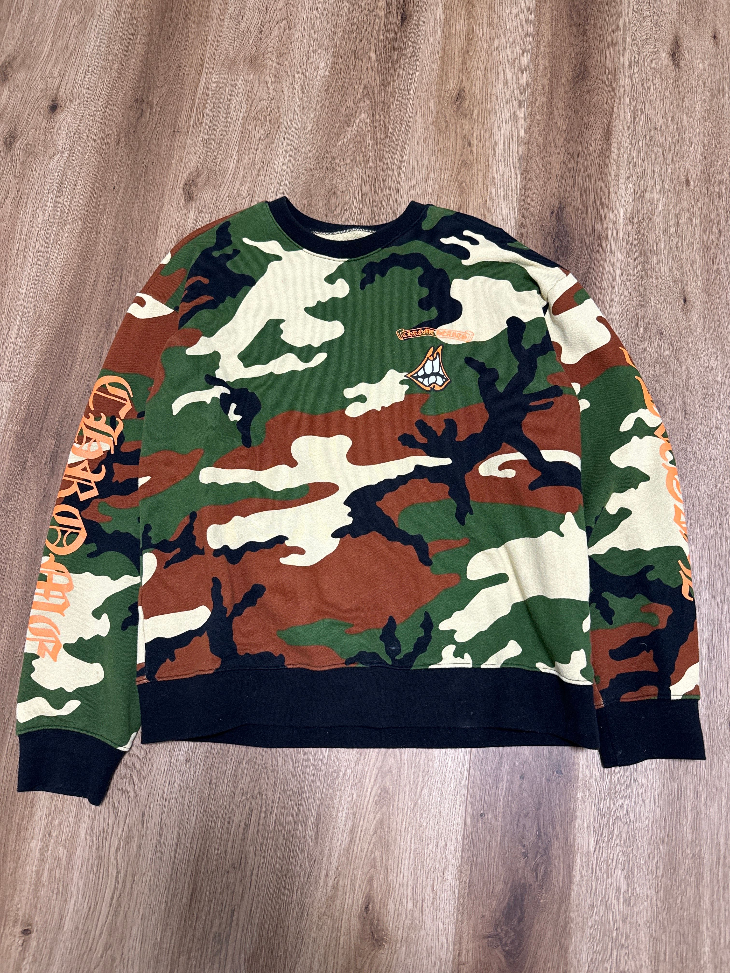 Chrome Hearts PPO Caution Sweatshirt Matty Boy Print Camouflage "Green/Brown"