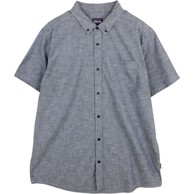 古着 パタゴニア Patagonia ORGANIC COTTON オーガニックコットン ライトウェイト ブラフサイド シャツ 54121SP19 半袖 ボタンダウンシャツ メンズXL相当/eaa623241