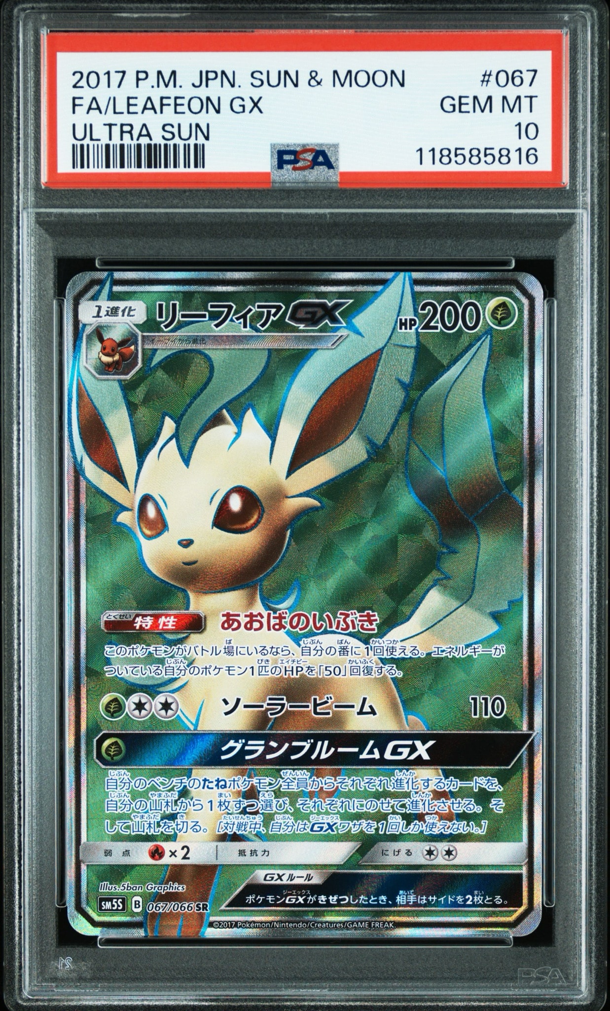 PSA10】リーフィアGX SR[SM5S 067/066](拡張パック「ウルトラサン」) 1
