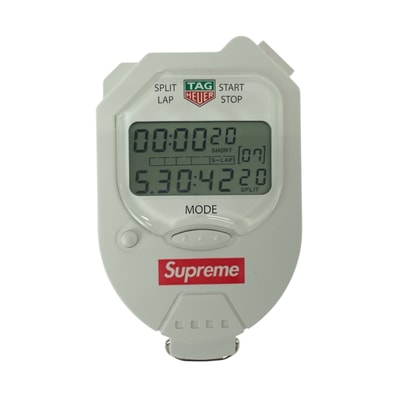 新品未使用 Supreme シュプリーム 18AW Tag Heuer Pocket Pro Stopwatch ホワイト レッド プラスチック ストップウォッチ ストラップ付き 505567 【中古】