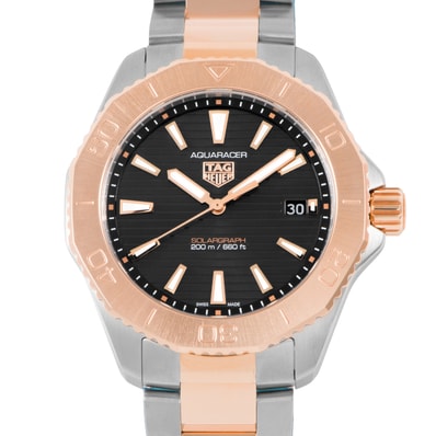 【新品】TAG HEUER タグホイヤー 保証書2026年 アクアレーサー プロフェッショナル200 ソーラーグラフ WBP1121.BB0003 ステンレススチール ローズゴールドメッキ【中古】