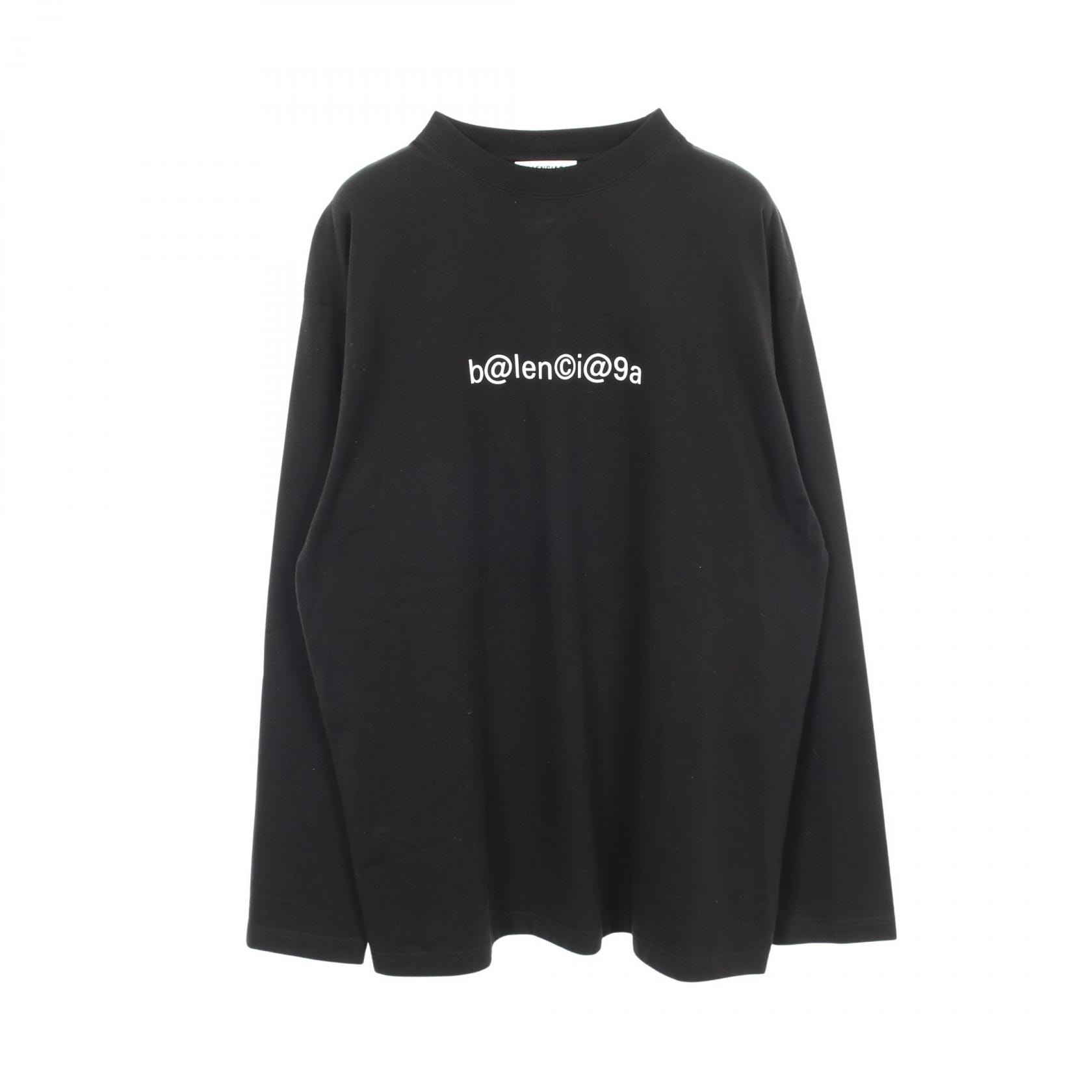 バレンシアガ BALENCIAGA SYMBOLIC LOGO 長袖Tシャツ 衣料品 トップス コットン メンズ ブラック系 【中古】