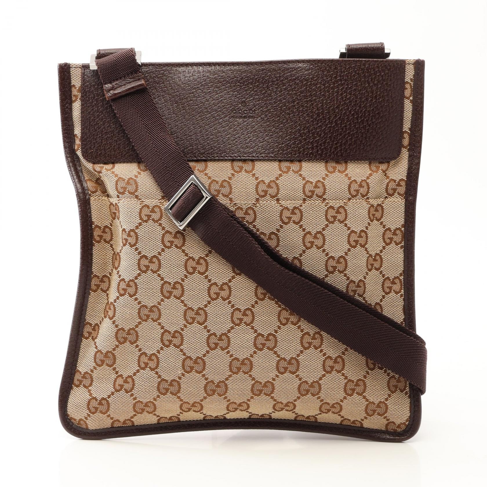 グッチ GUCCI GGキャンバス ショルダーバッグ バッグ キャンバス レザー レディース ベージュ系 / ブラウン系 27639 【中古】