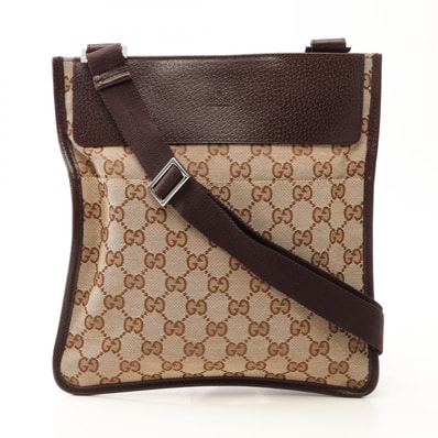グッチ GUCCI GGキャンバス ショルダーバッグ バッグ キャンバス レザー レディース ベージュ系 / ブラウン系 27639 【中古】