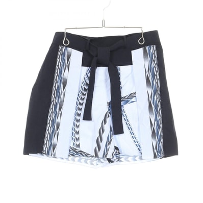 エルメス HERMES ニット切替 ロープ柄 ショート パンツ 衣料品 ボトムス コットン ビスコース レディース ブルー系 / ネイビー系 【中古】
