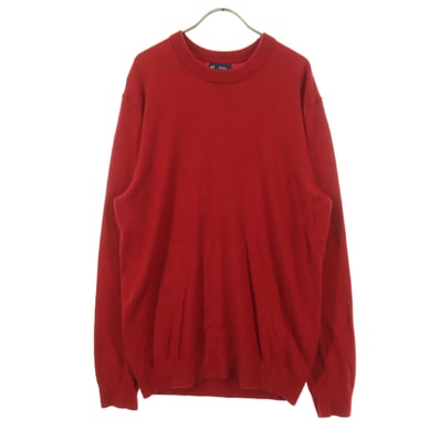 GAP ギャップ 長袖 クルーネック ニット M レッド