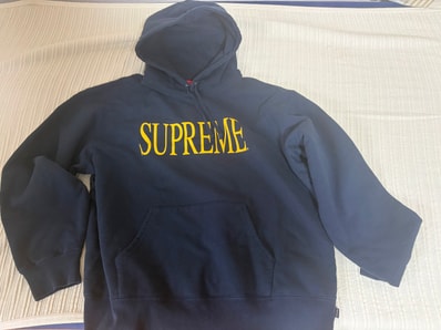 Supreme Capital Hooded Sweatshirt "Navy"