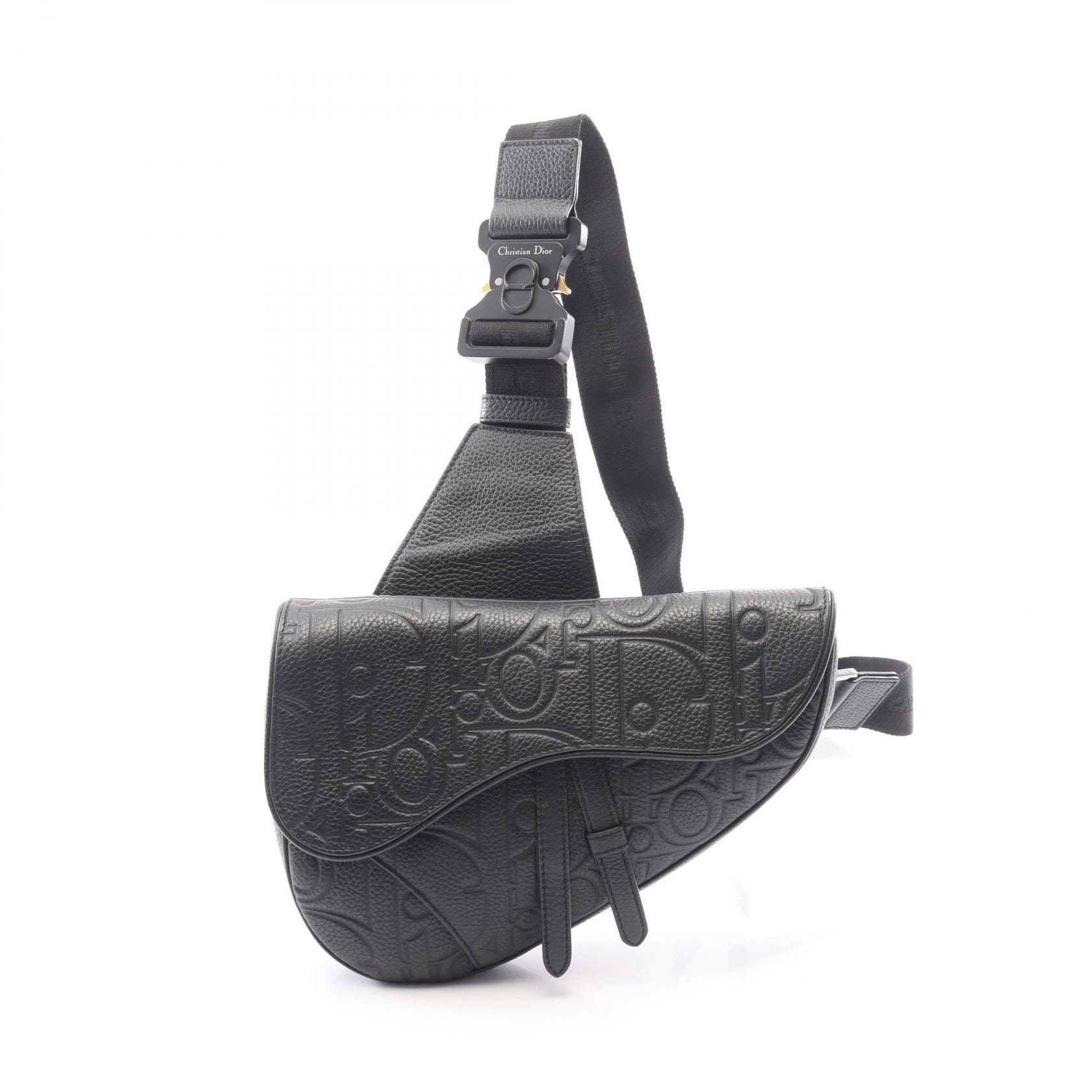 ディオール Dior サドル グラビティ ウエストバッグ ボディバッグ バッグ レザー メンズ ブラック系 AP166196 【中古】