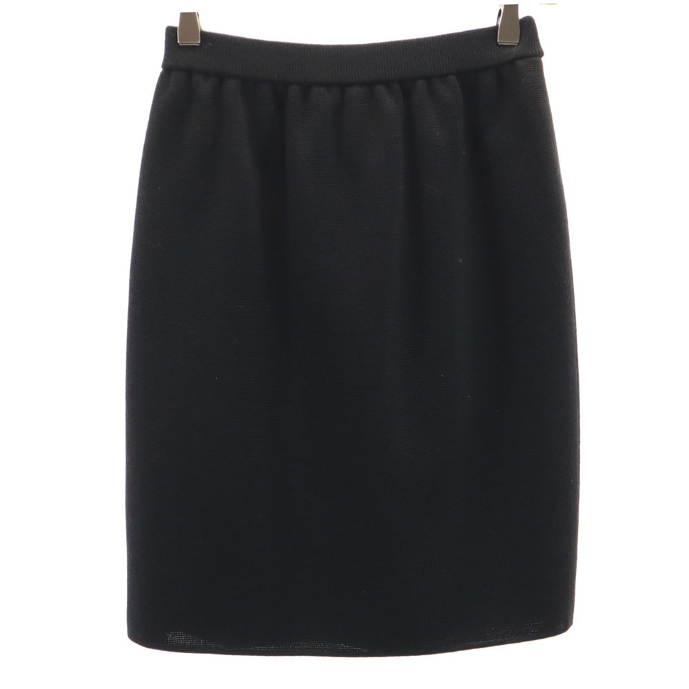 YVES SAINT LAURENT イヴサンローラン 90s オールド ミディ丈 ニット タイトスカート 7号 ブラック