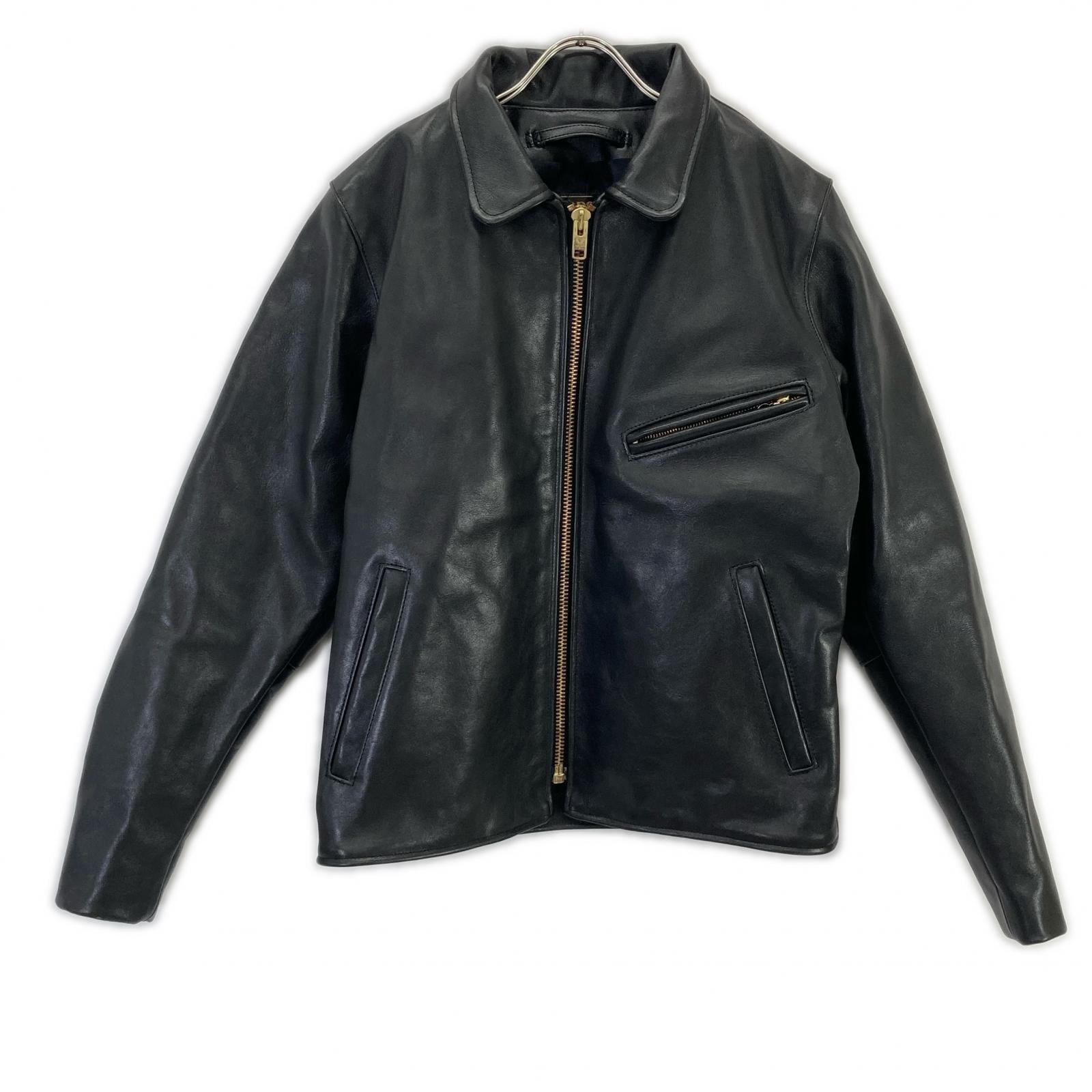 バンソン 83145A 03 ブラック シングルライダースジャケット USA 38