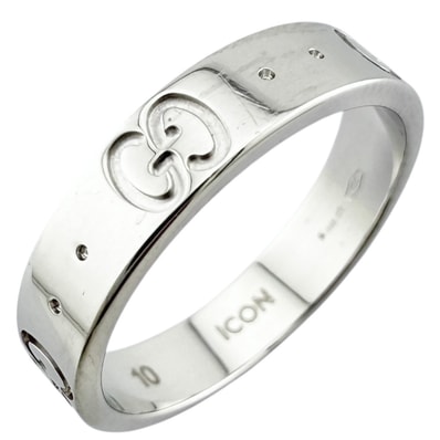 グッチ アイコン リング 指輪 9.5号 18金 K18ホワイトゴールド レディース GUCCI 中古