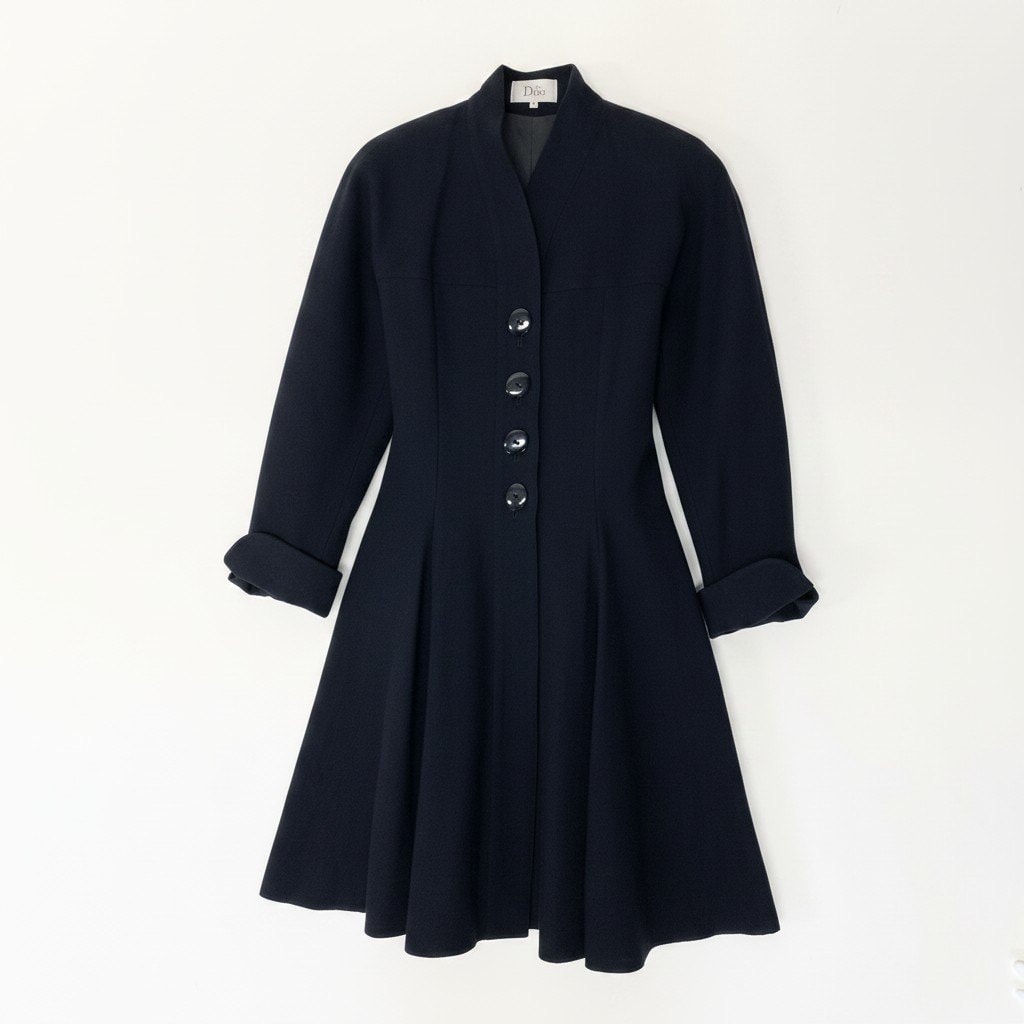 Dior ディオール Miss Dior Aライン フレアコート ブラック ウール その他アウター A3-00364 【中古】