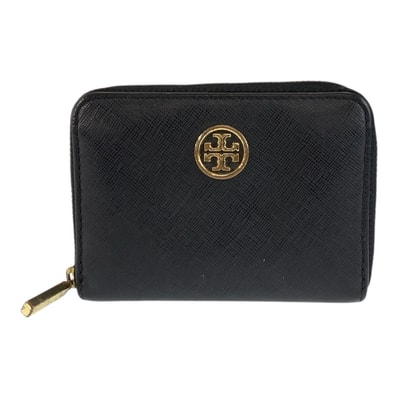 Tory Burch トリーバーチ ブラック 黒 ゴールド金具 レザー コインケース キーケース 601946 【中古】