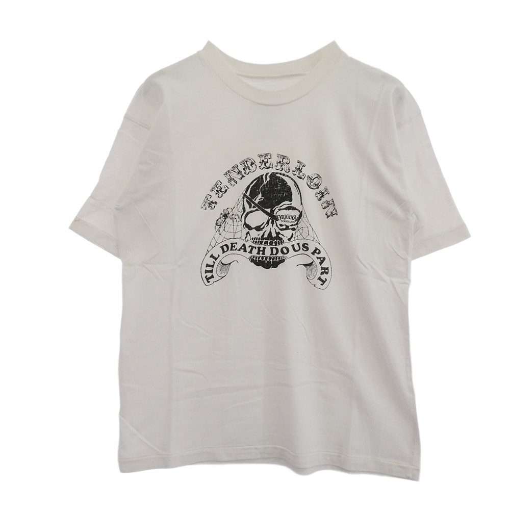 TENDERLOIN テンダーロイン Tシャツ T-TEE TILL DEATH DO US PART スカルプリント 半袖Tシャツ ホワイト ホワイト系 M【中古】