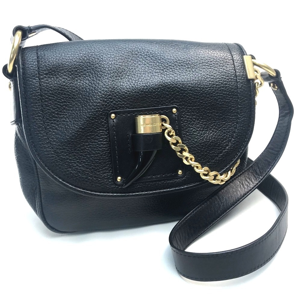マイケルコース Michael Kors 30F6AJYM7L カギ爪 チャーム付き  カバン  ショルダーバッグ レザー ブラック×ゴールド金具