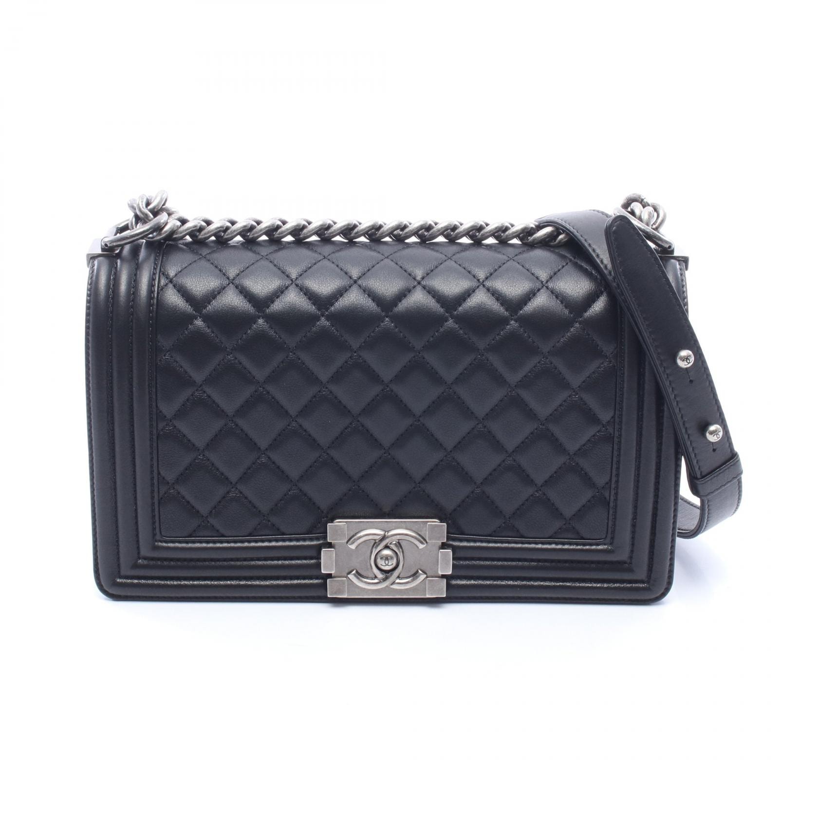 シャネル CHANEL ボーイシャネル ショルダーバッグ バッグ レザー レディース ブラック系 A67086 【中古】