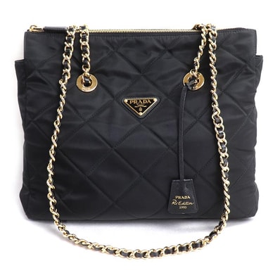 PRADA プラダ Re-Edition 1995 チェーンショルダー ショルダーバッグ ブラック 1BG529 V COO 2AOS F0002 ICチップ レディース【中古】【美品】