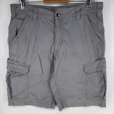 古着 カーハート Carhartt パンツ ペインター ハーフ ショート ワンポイントロゴ ジッパーフライ リップストップ w34 グレー系 メンズ
