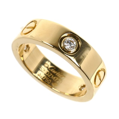 CARTIER カルティエ K18YG イエローゴールド ラブリング ハーフダイヤ リング・指輪 B4032452 ダイヤモンド 12号 52 8.5g レディース【中古】【美品】