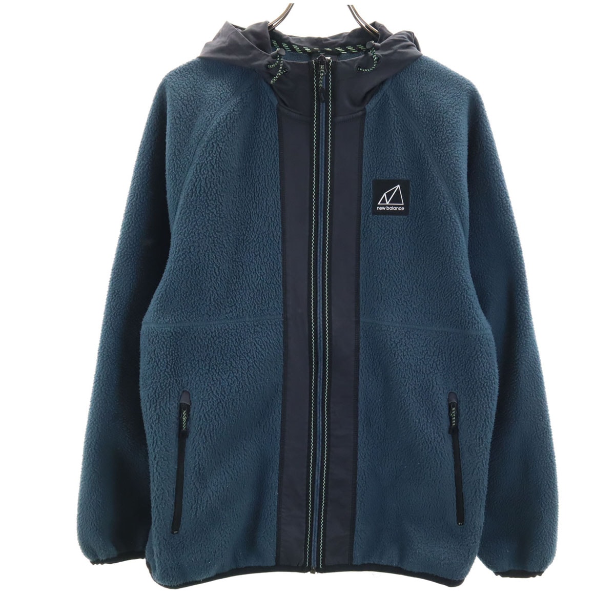 NEW BALANCE ニューバランス フリースジャケット XS ブルー系 フード