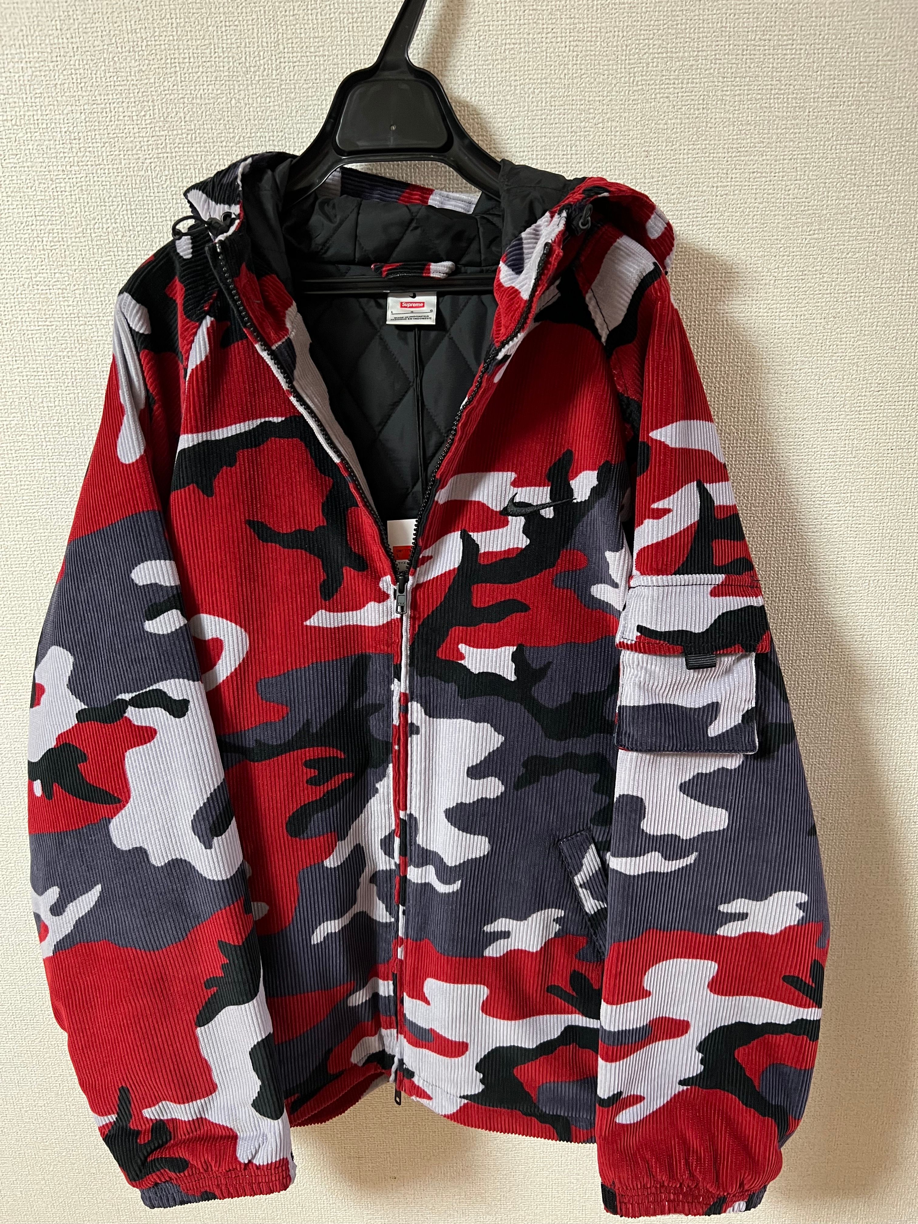 Supreme / Nike Arc Corduroy Hooded Jacket "Red Camo"