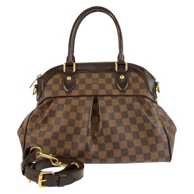 美品 LOUIS VUITTON ルイヴィトン ダミエ トレヴィPM ブラウン ゴールド金具 PVC ハンドバッグ ショルダーバッグ 2way 601893 【中古】
