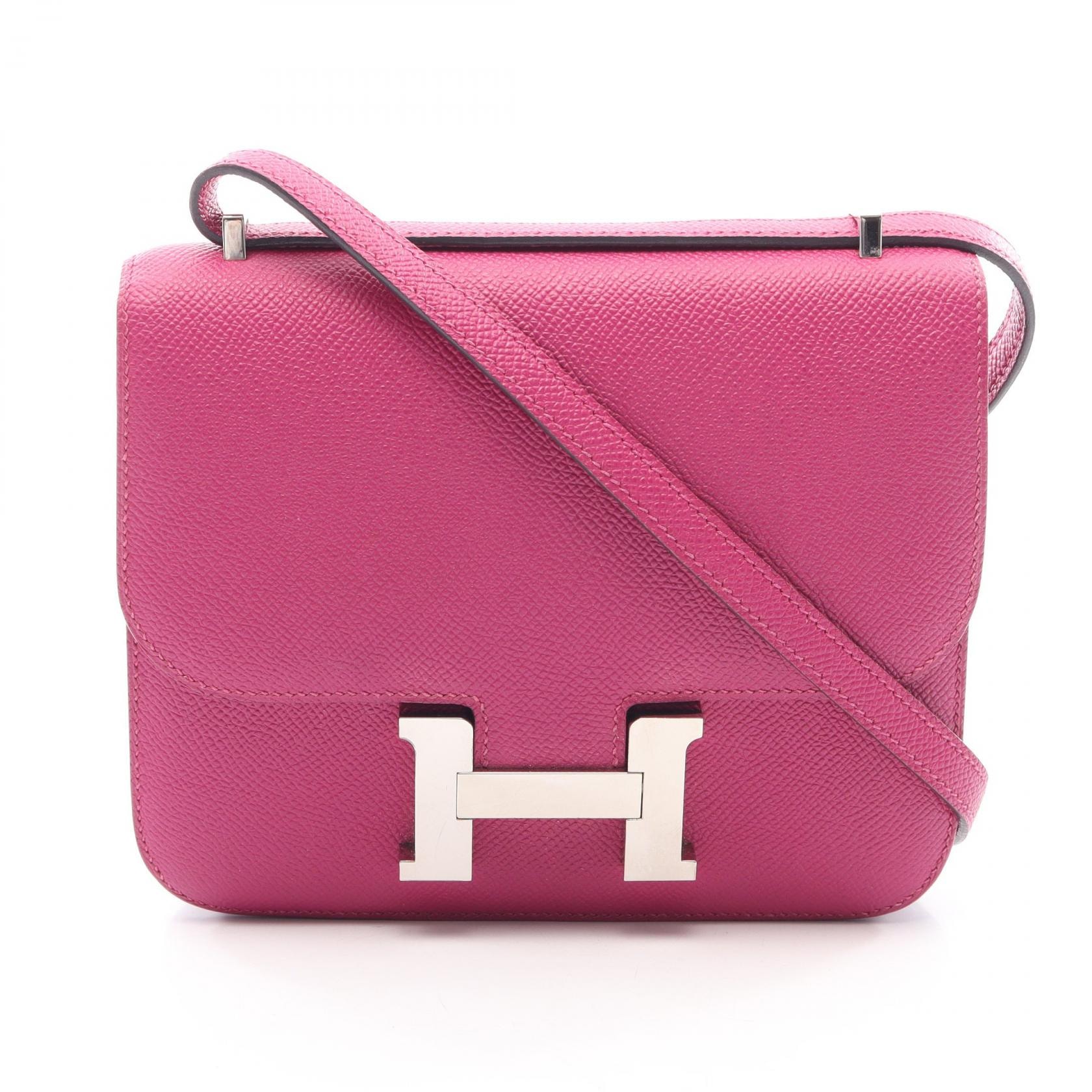 エルメス HERMES コンスタンス3 ミニ ローズパープル ショルダーバッグ バッグ レザー ヴォーエプソン ローズパープル C刻印(2018年製造) レディース ピンク系 【中古】