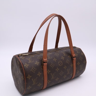 LOUIS VUITTON ルイ・ヴィトン モノグラム パピヨン30 旧型 M51365 ハンドバッグ ブラウン ベージュ コーティングキャンバス レザー レディース