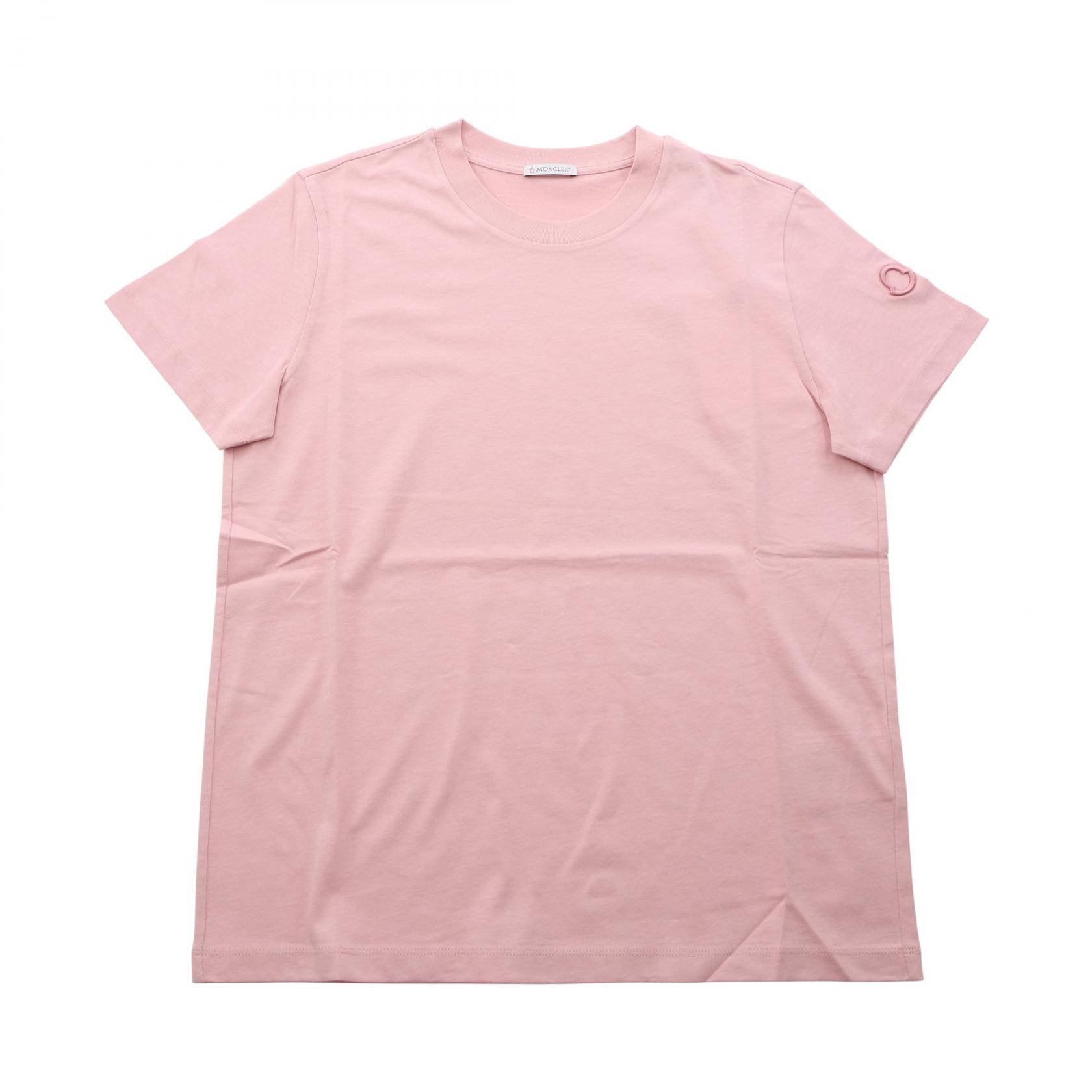 モンクレール MONCLER Tシャツ 半袖Tシャツ 衣料品 トップス コットン レディース ピンク系 8C0002989AUO51EM 【新品】
