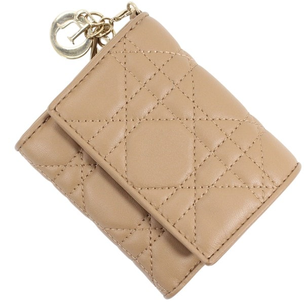 Dior Lady Dior Lotus Wallet Cannage Lambskin "Medium Tan"