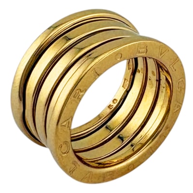 ブルガリ ビーゼロワン 4バンド リング 指輪 9.5号 18金 K18イエローゴールド レディース BVLGARI 中古