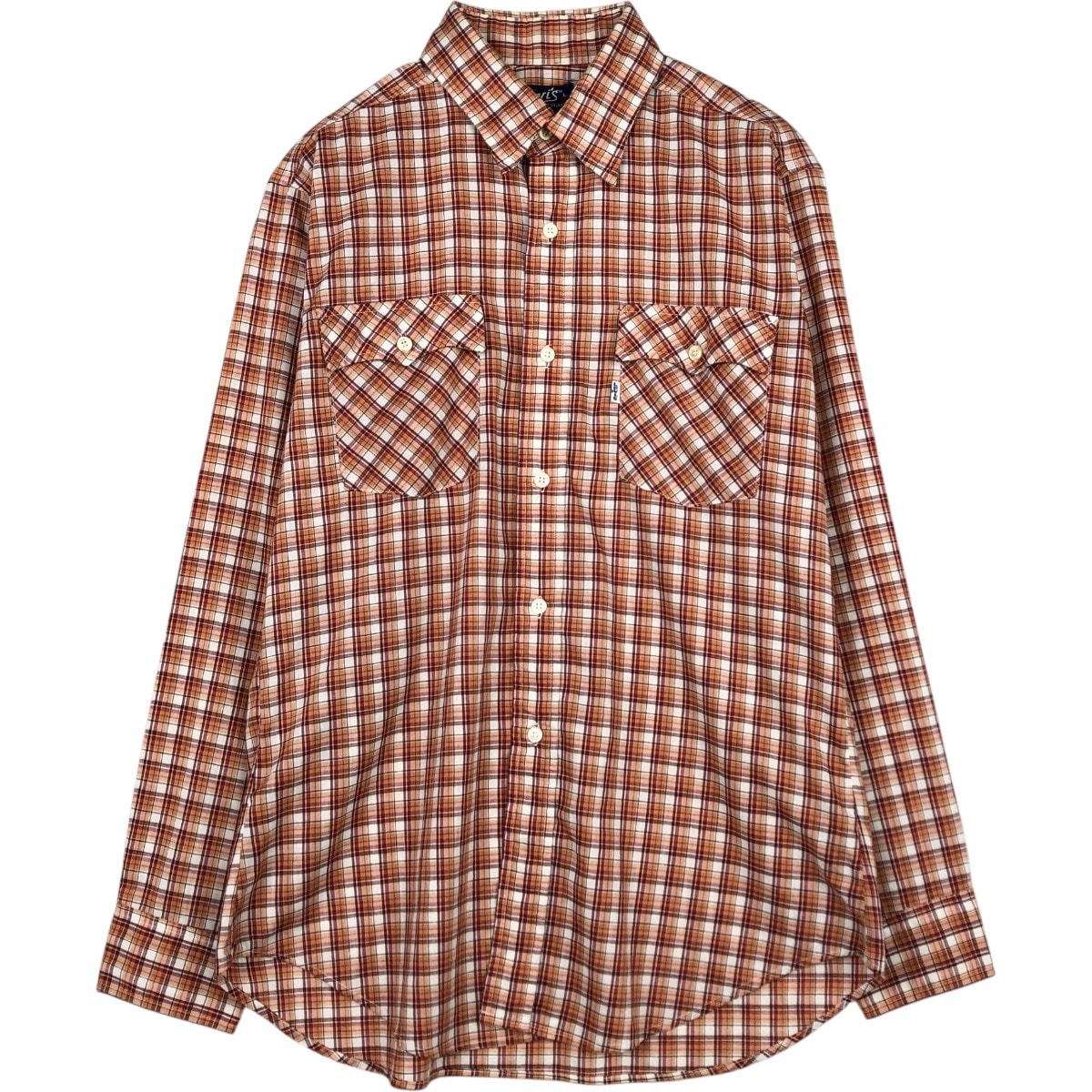 古着 70年代 リーバイス Levi's REGULAR FIT 長袖 コットンチェックシャツ USA製 メンズL相当 ヴィンテージ/eaa676467