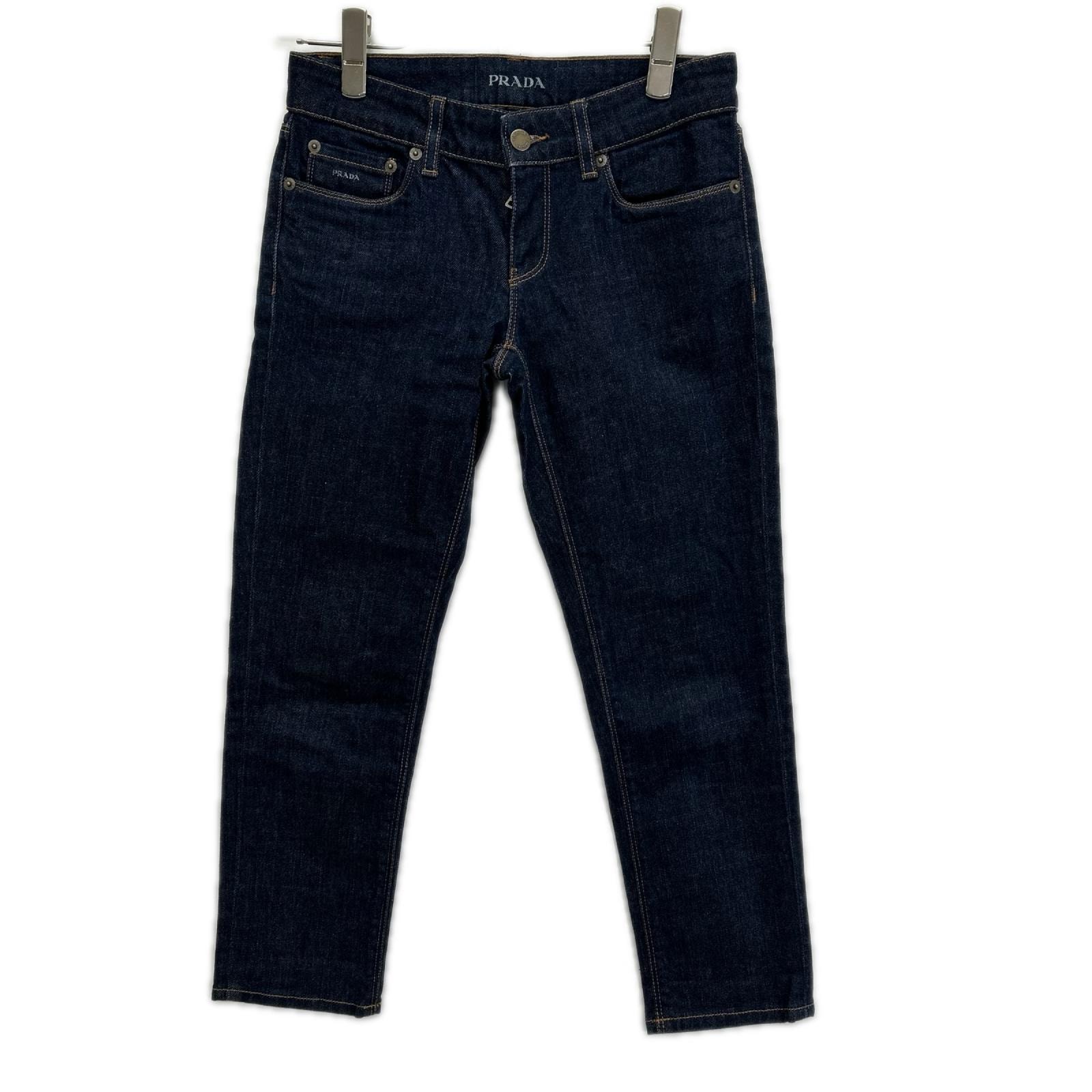プラダ インディゴ イエローステッチ CONTOUR FIT スキニーデニムパンツ 24