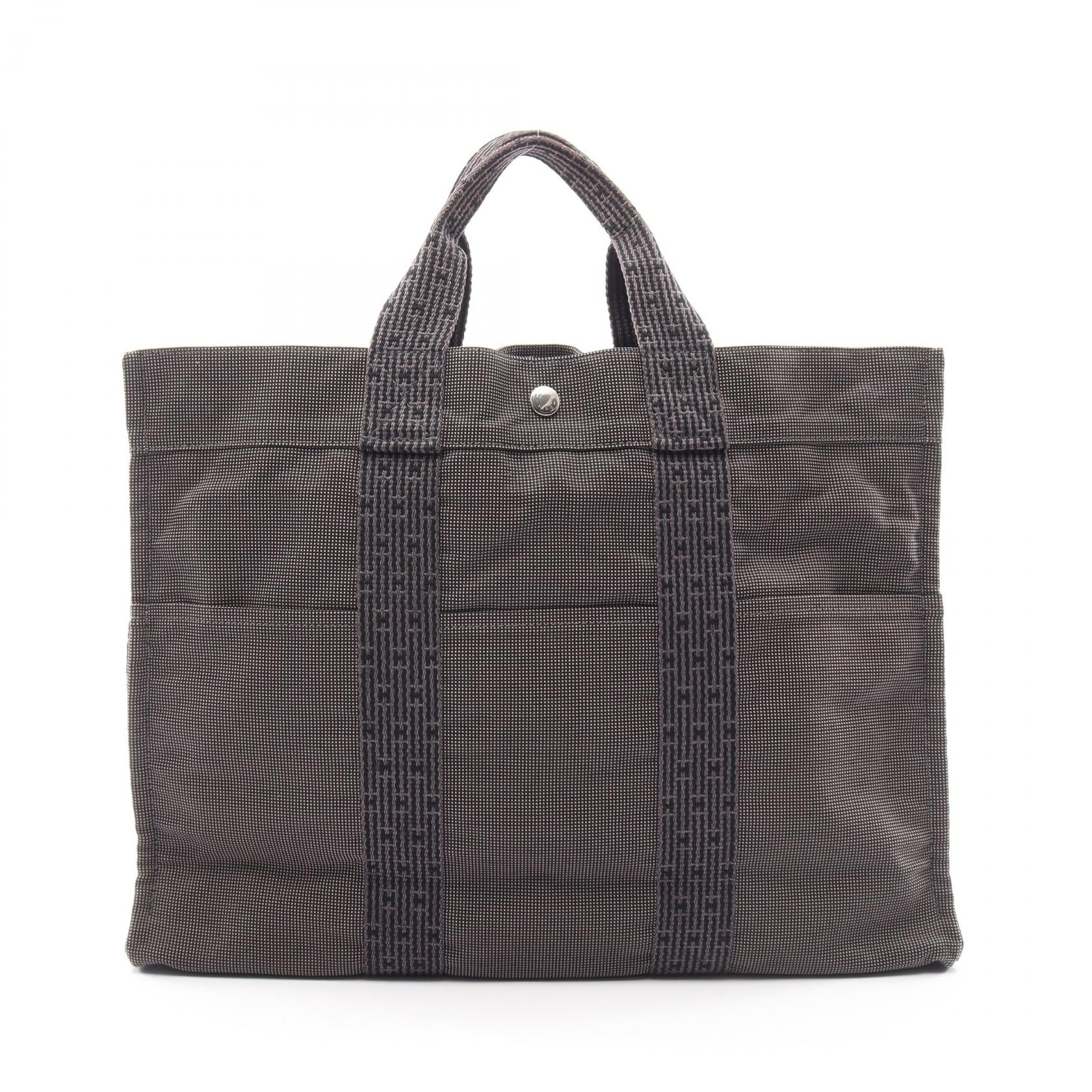 エルメス HERMES エールラインMM トートバッグ バッグ ナイロンキャンバス メンズ レディース グレー系 【中古】