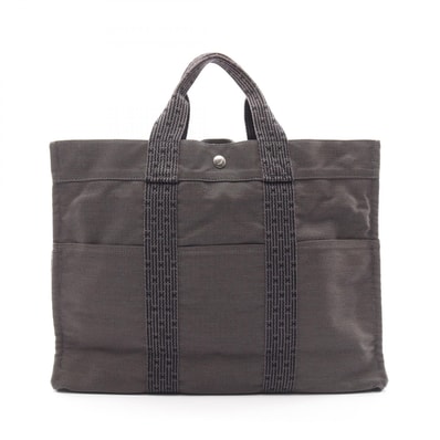 エルメス HERMES エールラインMM トートバッグ バッグ ナイロンキャンバス メンズ レディース グレー系 【中古】