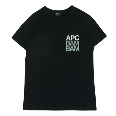 A.P.C. アーペーセー 半袖Tシャツ BAM BAM ロゴ ショートスリーブ 半袖 Tシャツ カットソー トルコ製 ブラック系 S【中古】