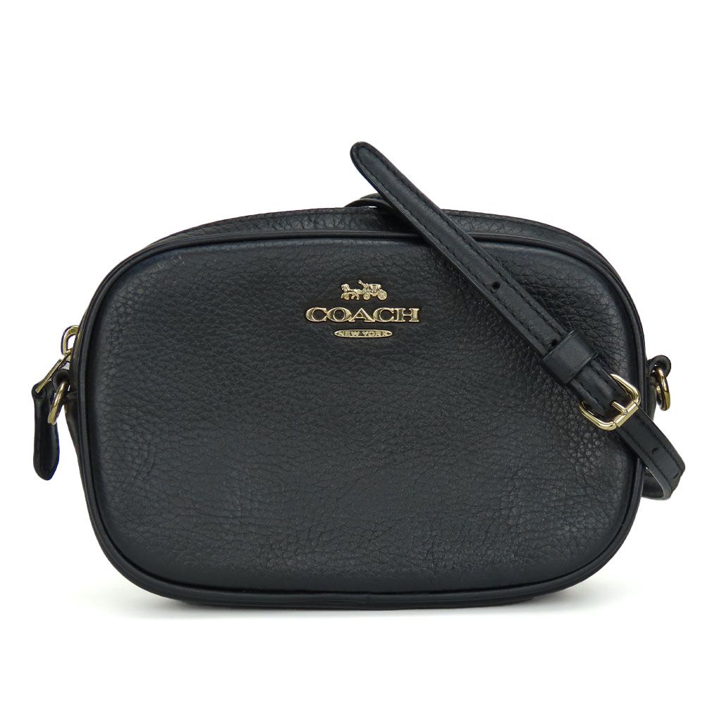 【中古】 コーチ ショルダーバッグ F73952 レザー ブラック 斜め掛け ポシェット ミニ レディース 女性 COACH
