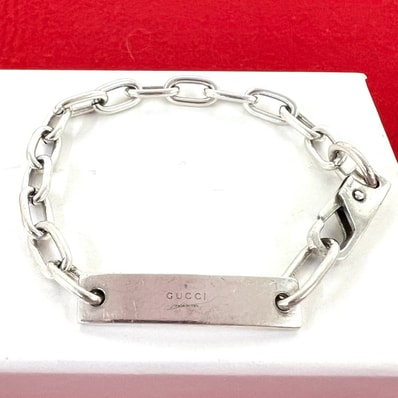 GUCCI グッチ ロゴ プレート シルバー925 ブレスレット シルバー
34445