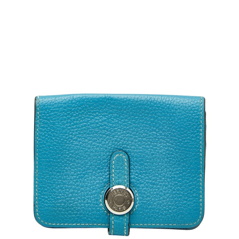 エルメス ドゴン コインケース 小銭入れ ブルー系 トゴ レディース HERMES 【中古】