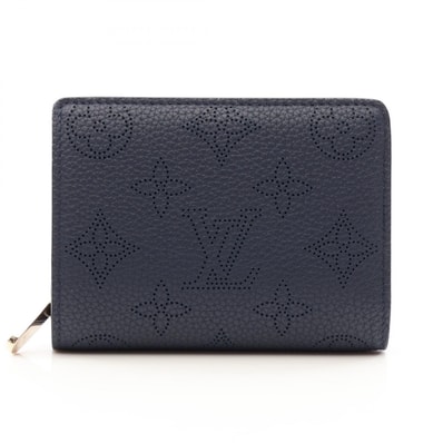 ルイ・ヴィトン LOUIS VUITTON ポルトフォイユ クレア 二つ折り財布 財布 レザー マヒナ レディース ネイビー系 M14567 【中古】