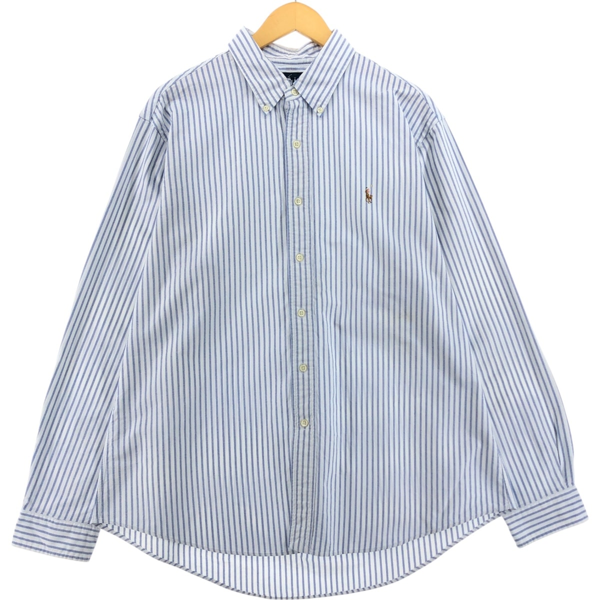 古着 ラルフローレン Ralph Lauren CUSTOM FIT 長袖 ボタンダウンストライプシャツ メンズXL相当/eaa521486