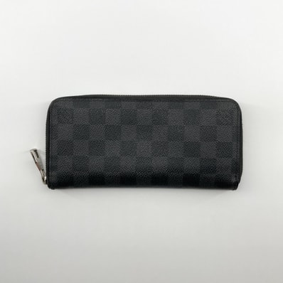 LOUIS VUITTON(ルイ・ヴィトン) ダミエグラフィット ジッピー ウォレット ヴェルティカル コーティングキャンバス / レザー N63095 長財布 57.54g ダークグレー×ブラック