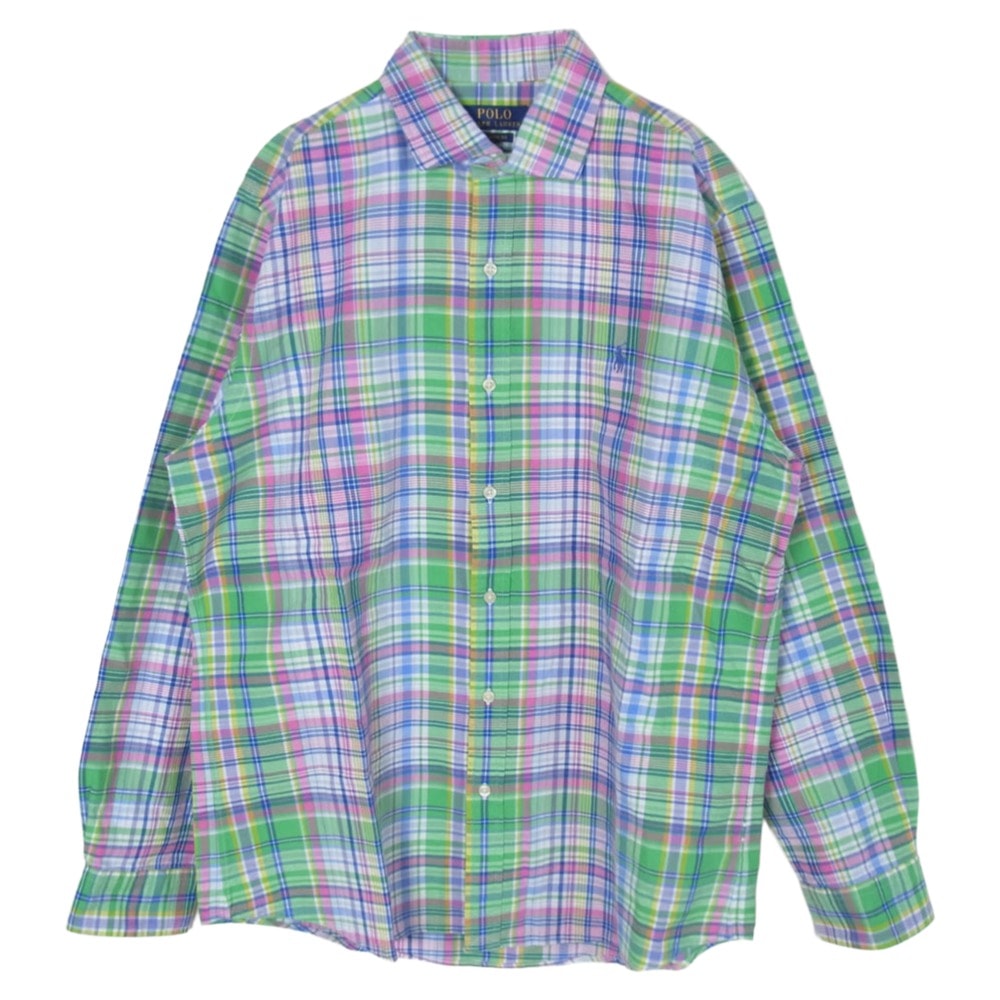 POLO RALPH LAUREN ポロ・ラルフローレン 長袖シャツ CLASSIC FIT クラシック フィット マドラスチェック BD ボタンダウン 長袖 シャツ マルチカラー系 LG【美品】【中古】