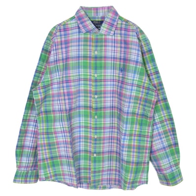 POLO RALPH LAUREN ポロ・ラルフローレン 長袖シャツ CLASSIC FIT クラシック フィット マドラスチェック BD ボタンダウン 長袖 シャツ マルチカラー系 LG【美品】【中古】
