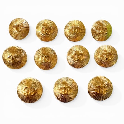 極美品 シャネル ボタン ゴールド レディース